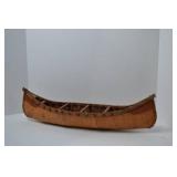 Handcrafted Birch Bark Canoe Folk Art Decor