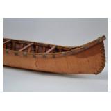 Handcrafted Birch Bark Canoe Folk Art Decor