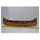 Handcrafted Birch Bark Canoe Folk Art Decor