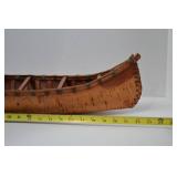 Handcrafted Birch Bark Canoe Folk Art Decor