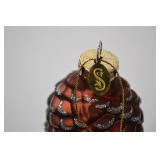 Set of 5 Glass Pine Cone Christmas Ornaments, Glittered, 5 in.