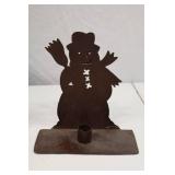Lot of Metal Snowman Candle Holders - Christmas Decor