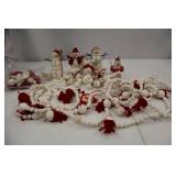 Christmas Snowman Decorations and Snowball Garland Lot