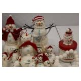 Christmas Snowman Decorations and Snowball Garland Lot