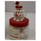 Christmas Snowman Decorations and Snowball Garland Lot