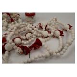 Christmas Snowman Decorations and Snowball Garland Lot