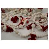 Christmas Snowman Decorations and Snowball Garland Lot