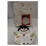 Build a Better Snowman Ceramic Serving Dish with Box