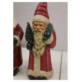 Set of 3 Vintage-Look Santa Christmas Figurines 12in, 9in, 10.5in