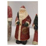 Set of 3 Vintage-Look Santa Christmas Figurines 12in, 9in, 10.5in