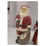 Set of 3 Vintage-Look Santa Christmas Figurines 12in, 9in, 10.5in