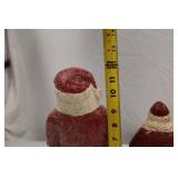 Set of 3 Vintage-Look Santa Christmas Figurines 12in, 9in, 10.5in