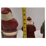 Set of 3 Vintage-Look Santa Christmas Figurines 12in, 9in, 10.5in