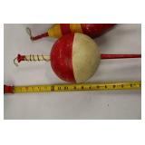Lot of 4 Extra Large Vintage Wooden Fishing Bobbers Decor