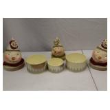 Set of 3 Festive Holiday Clown Head Containers