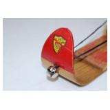 Vintage Santa Claus Sled Figurine, Signed Christy Robb 2014, 12 in.