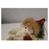 Vintage Santa Claus Sled Figurine, Signed Christy Robb 2014, 12 in.