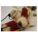 Vintage Santa Claus Sled Figurine, Signed Christy Robb 2014, 12 in.