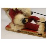 Vintage Santa Claus Sled Figurine, Signed Christy Robb 2014, 12 in.