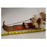 Vintage Santa Claus Sled Figurine, Signed Christy Robb 2014, 12 in.
