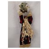 Primitive Santa Hanging Decoration with Plaid Robe, 24 Inches