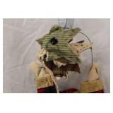 Primitive Santa Hanging Decoration with Plaid Robe, 24 Inches