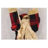 Primitive Santa Hanging Decoration with Plaid Robe, 24 Inches