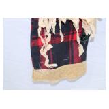 Primitive Santa Hanging Decoration with Plaid Robe, 24 Inches