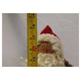 16" Christmas Santa Claus Figure with Toy Sack and Wreath on Base