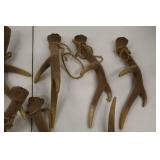 11 Velvet-Covered Deer Antler Ornaments with Twine