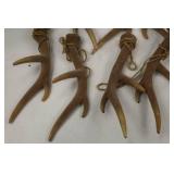 11 Velvet-Covered Deer Antler Ornaments with Twine