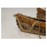 Vintage Birch Bark Canoe Ornaments