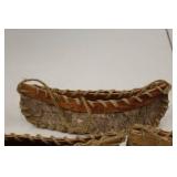 Vintage Birch Bark Canoe Ornaments