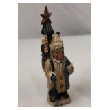 Set of 4 Hand-Painted Wood Santa Christmas Figurines