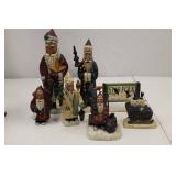 Star Folk Greg Guedel Christmas Figurine Lot - Santa, Snowmen, Signed