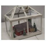 Christmas Tree Farm Terrarium Decor - 10x7x8 Inch Holiday Scene