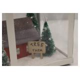 Christmas Tree Farm Terrarium Decor - 10x7x8 Inch Holiday Scene