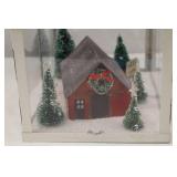 Christmas Tree Farm Terrarium Decor - 10x7x8 Inch Holiday Scene