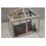 Christmas Tree Farm Terrarium Decor - 10x7x8 Inch Holiday Scene