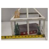 Christmas Tree Farm Terrarium Decor - 10x7x8 Inch Holiday Scene