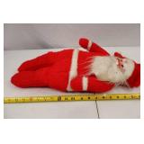 Vintage Santa Claus Plush Doll with Vinyl Face, 19 Inches Tall