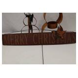 Rustic Metal Snowmen & Merry Christmas Sign Holiday Decor