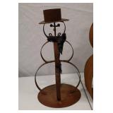 Rustic Metal Snowmen & Merry Christmas Sign Holiday Decor