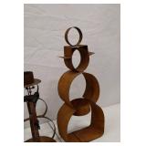 Rustic Metal Snowmen & Merry Christmas Sign Holiday Decor