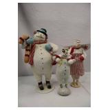 Set of 3 Fabric Snowman Holiday Figures