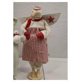 Set of 3 Fabric Snowman Holiday Figures
