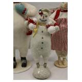 Set of 3 Fabric Snowman Holiday Figures