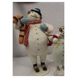 Set of 3 Fabric Snowman Holiday Figures