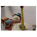 Set of 3 Fabric Snowman Holiday Figures