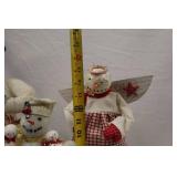Set of 3 Fabric Snowman Holiday Figures